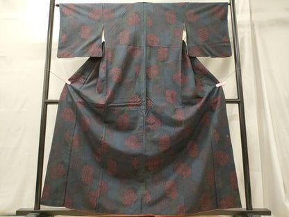 平和屋着物■上質な紬　吉祥正倉院花文　正絹　逸品　CABJ6872oy