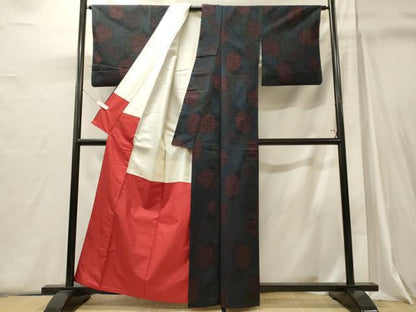 平和屋着物■上質な紬　吉祥正倉院花文　正絹　逸品　CABJ6872oy
