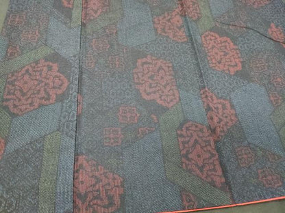 平和屋着物■上質な紬　吉祥正倉院花文　正絹　逸品　CABJ6872oy
