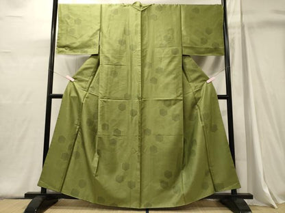 平和屋着物■上質な小紋　亀甲文　正絹　逸品　未使用　CABJ6873oy