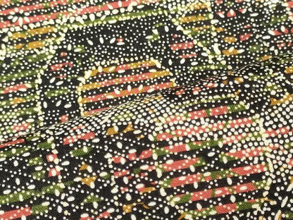 平和屋着物■上質な小紋　亀甲文　黒地　正絹　逸品　CABJ6877oy