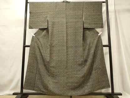 平和屋着物■上質な小紋　菱花文　正絹　逸品　CABJ6884oy
