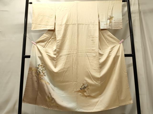 平和屋着物■訪問着　束ね熨斗花文　暈し染め　金彩　正絹　逸品　未使用　CABJ6885oy