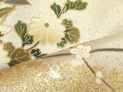 平和屋着物■訪問着　束ね熨斗花文　暈し染め　金彩　正絹　逸品　未使用　CABJ6885oy