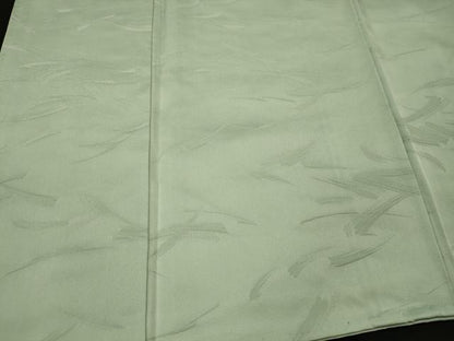 平和屋着物■上質な色無地　霞地紋　白緑色　正絹　逸品　CABJ6887oy