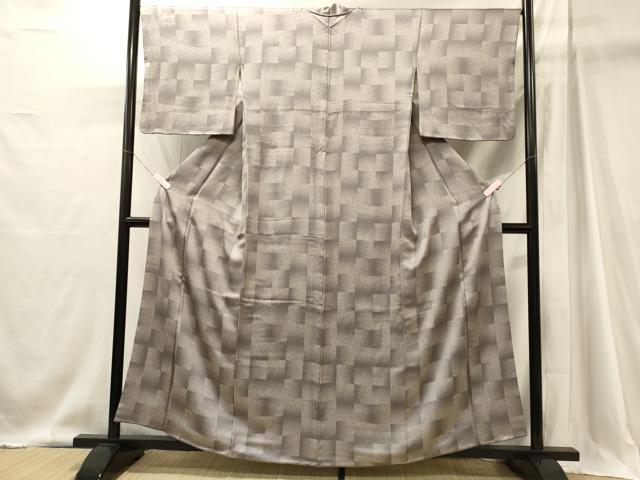 平和屋着物■上質な小紋　霞文　たたき染め　正絹　逸品　CABJ6889oy