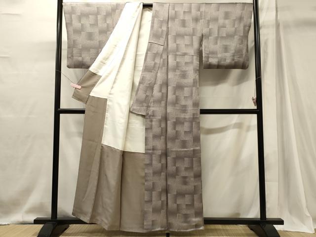 平和屋着物■上質な小紋　霞文　たたき染め　正絹　逸品　CABJ6889oy