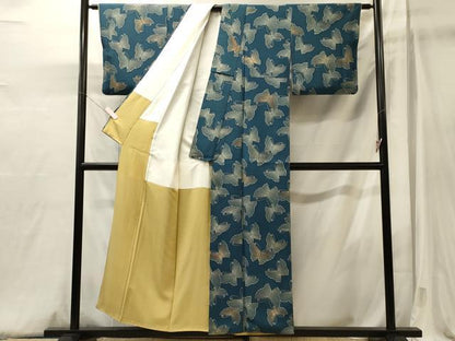 平和屋着物■上質な小紋　舞蝶文　正絹　逸品　CABJ6893oy