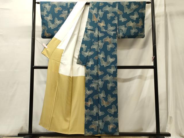 平和屋着物■上質な小紋　舞蝶文　正絹　逸品　CABJ6893oy