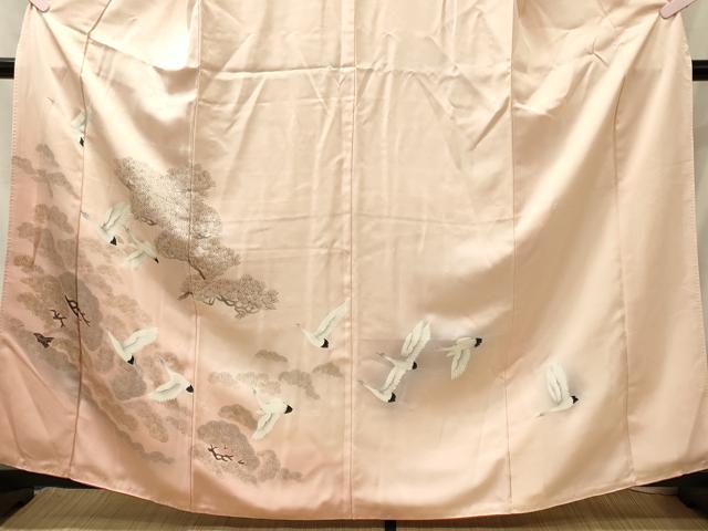 平和屋着物■訪問着　飛鶴枝松葉文　暈し染め　正絹　逸品　未使用　CABJ6894oy