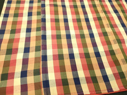 平和屋着物■上質な紬　格子柄　正絹　逸品　未使用　CABJ6898oy