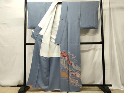 平和屋着物■豪華色留袖　刺繍　道長吉祥花唐草文　金彩　正絹　逸品　CABJ6908oy