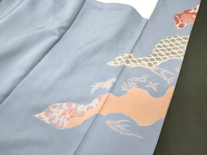 平和屋着物■豪華色留袖　刺繍　道長吉祥花唐草文　金彩　正絹　逸品　CABJ6908oy