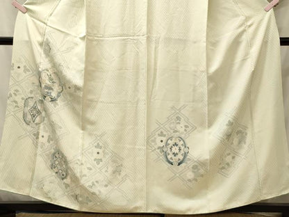 平和屋着物■訪問着　松皮菱花文　金彩　正絹　逸品　CABJ6910oy
