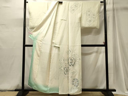 平和屋着物■訪問着　松皮菱花文　金彩　正絹　逸品　CABJ6910oy