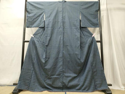 平和屋着物■上質な紬　絣文様　正絹　逸品　未使用　CABJ6914oy