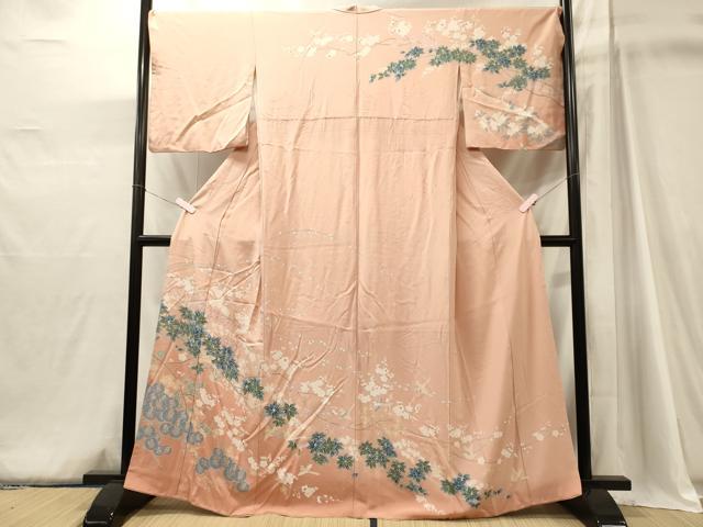 平和屋着物■訪問着　飛鳥枝花文　暈し染め　正絹　逸品　CABJ6915oy