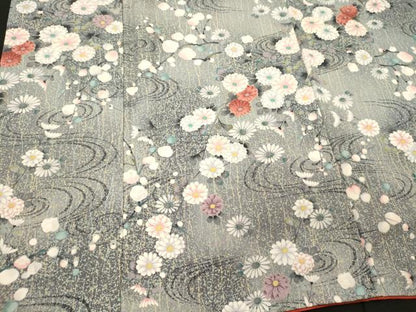 平和屋着物■上質な小紋　流水草花文　暈し染め　金彩　正絹　逸品　CABJ6936oy