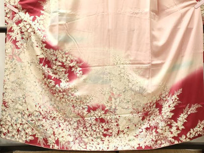 平和屋着物■豪華振袖　飛鳥草花文　暈し染め　金銀彩　正絹　逸品　CABJ6940oy