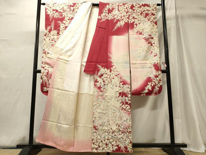 平和屋着物■豪華振袖　飛鳥草花文　暈し染め　金銀彩　正絹　逸品　CABJ6940oy