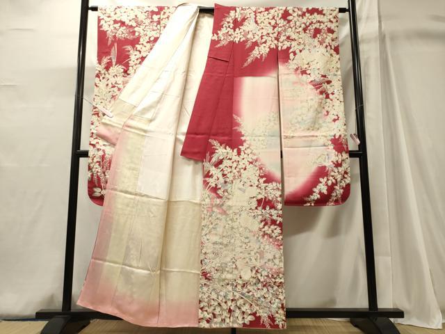 平和屋着物■豪華振袖　飛鳥草花文　暈し染め　金銀彩　正絹　逸品　CABJ6940oy