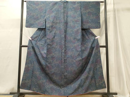 平和屋着物■上質な紬　草花文　正絹　逸品　CABJ6944oy