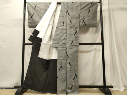 平和屋着物■上質な紬　群鶴　正絹　逸品　未使用　CABJ6945oy