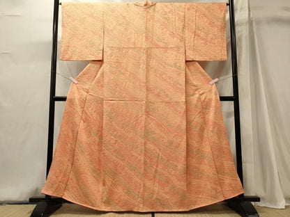 平和屋着物■上質な小紋　総絞り　立波文　正絹　逸品　CABJ6946oy