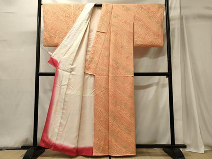 平和屋着物■上質な小紋　総絞り　立波文　正絹　逸品　CABJ6946oy