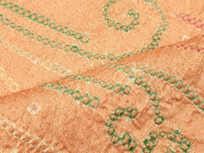 平和屋着物■上質な小紋　総絞り　立波文　正絹　逸品　CABJ6946oy