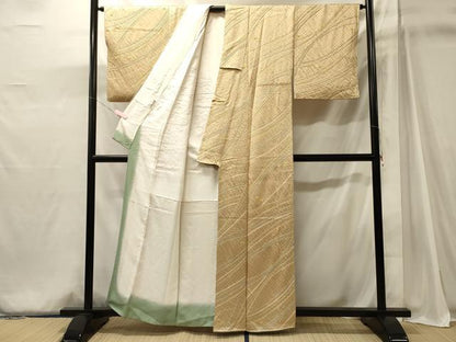 平和屋着物■上質な小紋　総絞り　流線文　正絹　逸品　CABJ6947oy