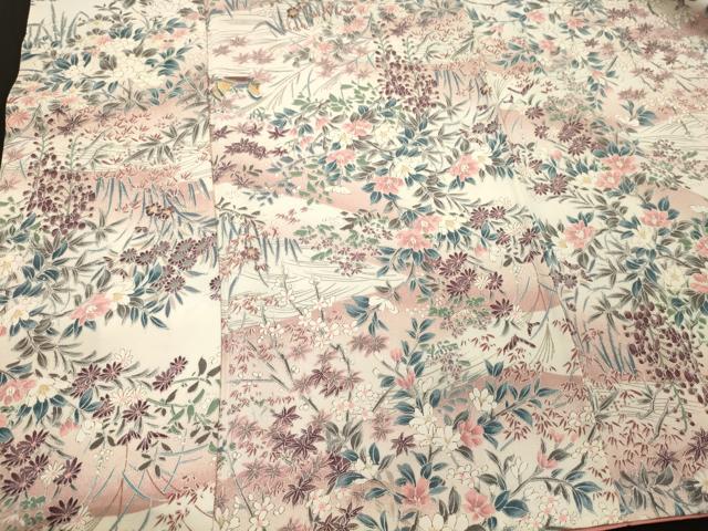 平和屋着物■上質な小紋　花鳥文　暈し染め　正絹　逸品　CABJ6949oy