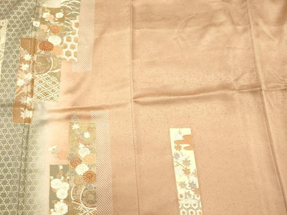 平和屋着物■訪問着　作家物　駒刺繍　短冊吉祥花車文　暈し染め　金彩　正絹　逸品　CABJ6951oy