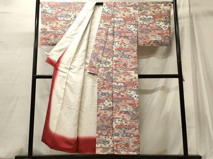 平和屋着物■上質な小紋　舞花文　金彩　正絹　逸品　未使用　CABJ6954oy