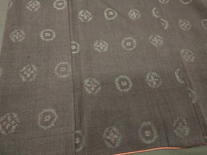 平和屋着物■上質な紬　七宝丸文　黒地　正絹　逸品　CABJ6961oy