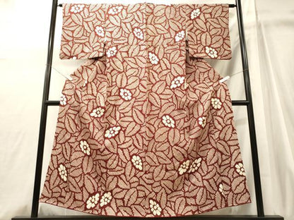 平和屋着物■上質な小紋　総絞り　草花文　正絹　逸品　CABJ6962oy