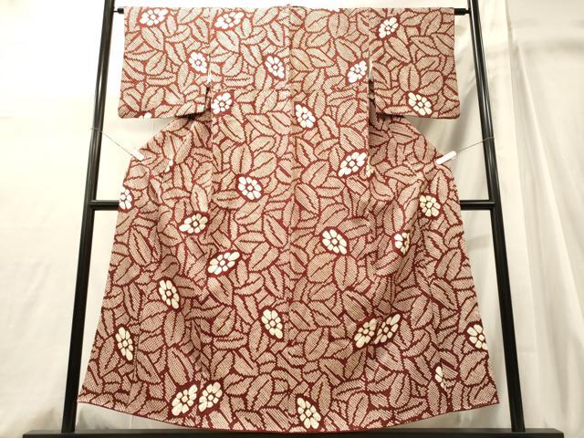 平和屋着物■上質な小紋　総絞り　草花文　正絹　逸品　CABJ6962oy