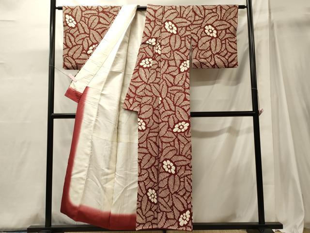 平和屋着物■上質な小紋　総絞り　草花文　正絹　逸品　CABJ6962oy