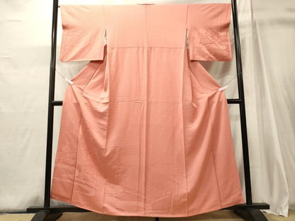 平和屋着物■訪問着　吉祥人物地紋　珊瑚朱色　正絹　逸品　CABJ6963oy