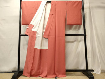 平和屋着物■上質な色無地　鉛丹色　正絹　逸品　CABJ6964oy