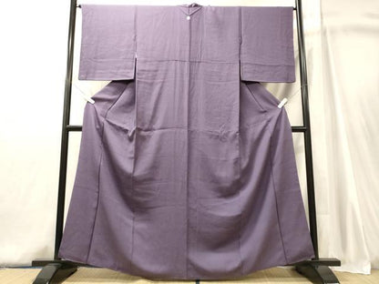 平和屋着物■上質な色無地　作家物　吉祥地紋　竜胆色　正絹　逸品　CABJ6968oy