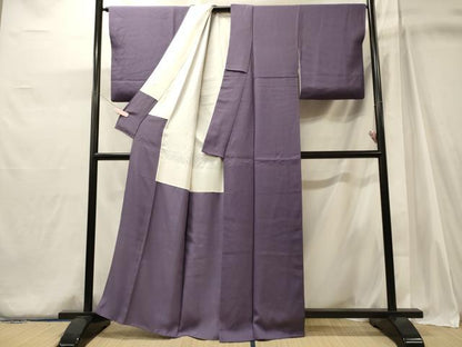 平和屋着物■上質な色無地　作家物　吉祥地紋　竜胆色　正絹　逸品　CABJ6968oy