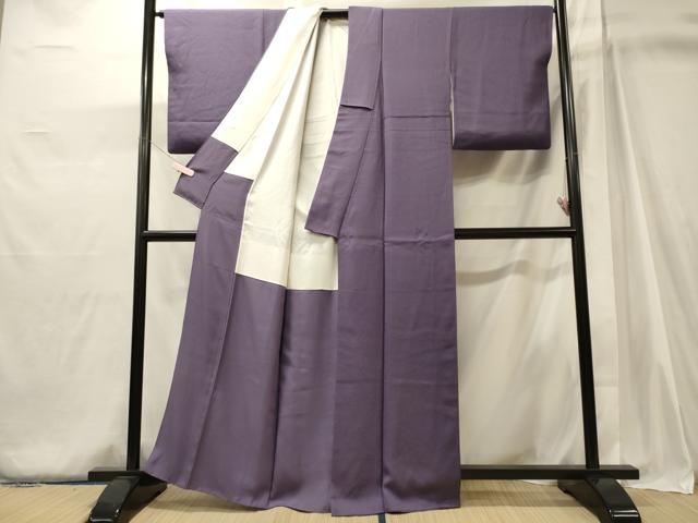 平和屋着物■上質な色無地　作家物　吉祥地紋　竜胆色　正絹　逸品　CABJ6968oy