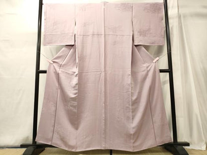 平和屋着物■上質な色無地　風景地紋　紅藤色　正絹　逸品　CABJ6969oy