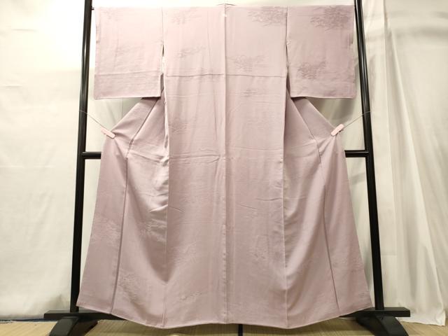 平和屋着物■上質な色無地　風景地紋　紅藤色　正絹　逸品　CABJ6969oy
