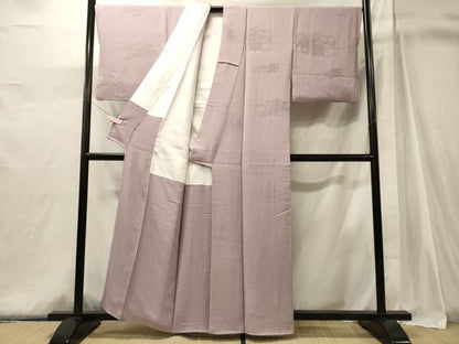 平和屋着物■上質な色無地　風景地紋　紅藤色　正絹　逸品　CABJ6969oy