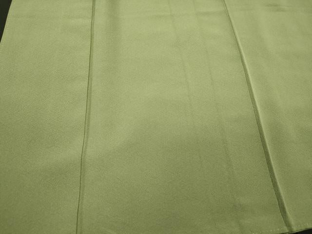 平和屋着物■上質な色無地　草色　正絹　逸品　CABJ6971oy