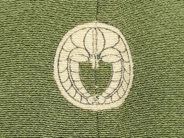 平和屋着物■上質な色無地　草色　正絹　逸品　CABJ6971oy