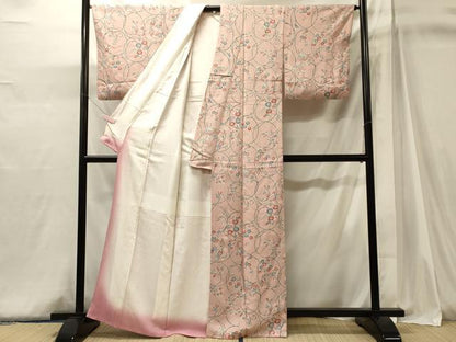 平和屋着物■上質な小紋　枝花文　正絹　逸品　CABJ6974oy