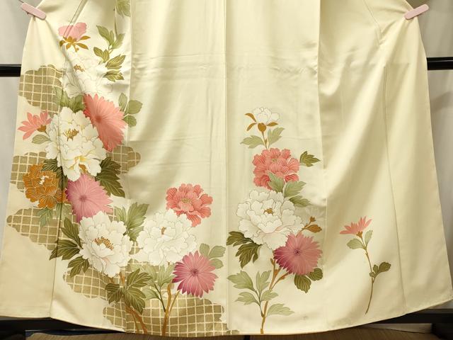 平和屋着物■訪問着　刺繍　草花文　金彩　正絹　逸品　CABJ6986oy